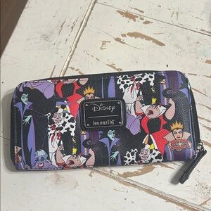 Loungefly Disney Villains Zip Wallet - Black, Purple & Red